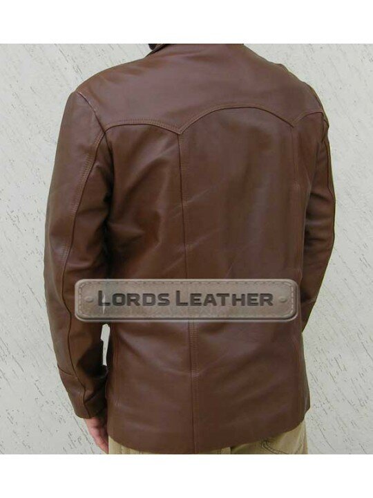 Fight Club Brad Pitt Brown Movie Leather Fashion Jacket