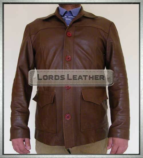 Fight Club Brad Pitt Brown Movie Leather Fashion Jacket
