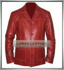 Fight Club Brad Pitt Red Movie Leather Fashion Jacket