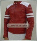Fight Club Brad Pitt Tyler Durden Red Leather Fashion Jacket